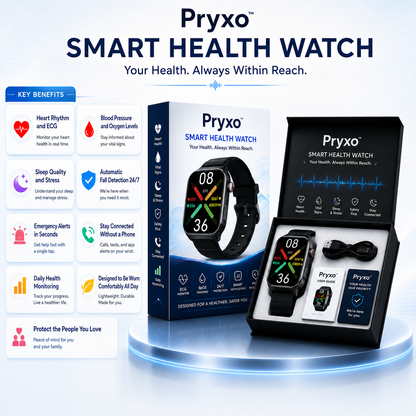 🔥 Order Today: Free Replacement Watch Strap ！Pryxo™ Standalone 4G Smart Watch with Automatic Fall Detection + GPS Location + Health Monitoring
