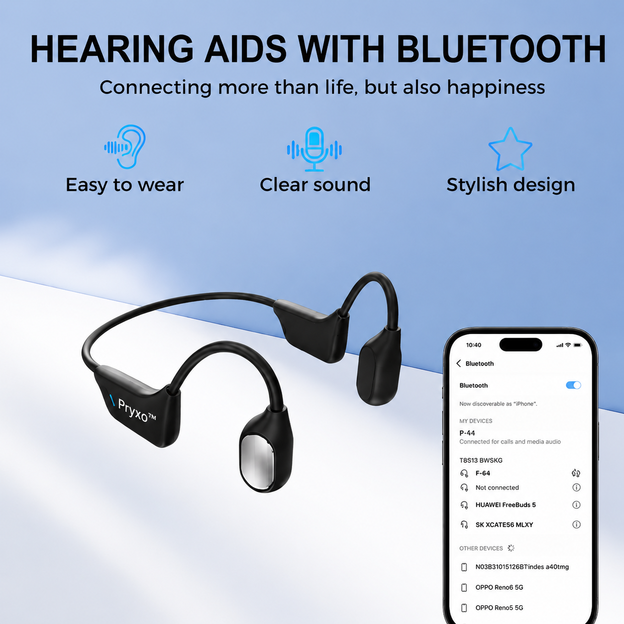 🔥 Final 2 Hours : Only Limited Stock Left🏆Pryxo™ Bone Conduction Smart Hearing Headphones （Mayo Clinic Recommended）