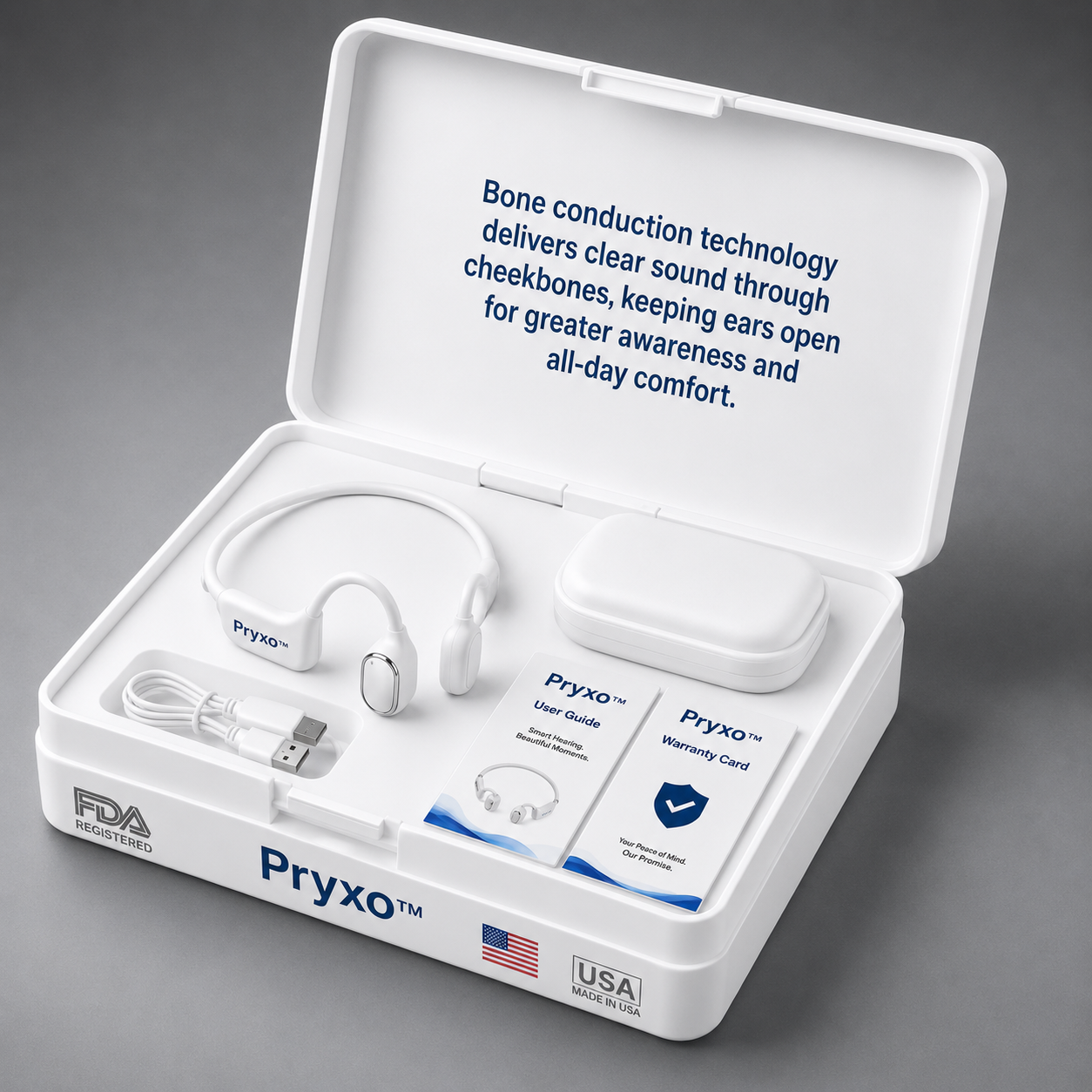 🔥 Final 2 Hours : Only Limited Stock Left🏆Pryxo™ Bone Conduction Smart Hearing Headphones （Mayo Clinic Recommended）